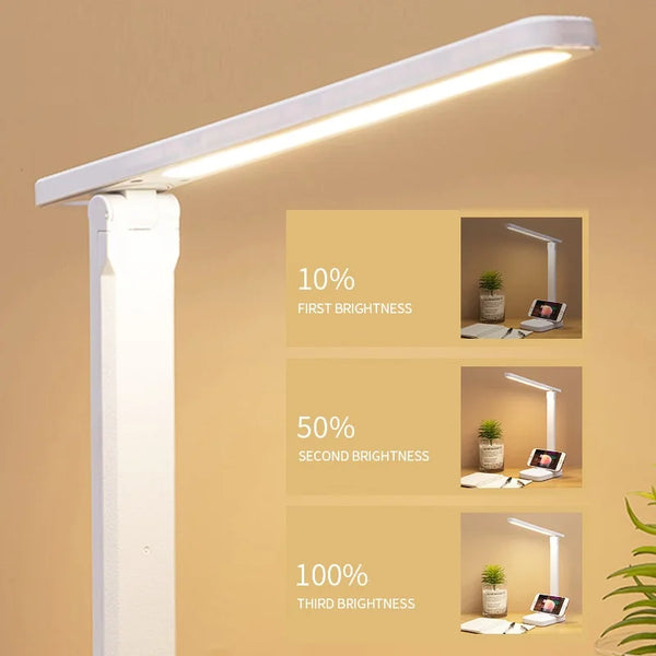 מנורת שולחן LED מתקפלת וניתנת לעמעום – מושלמת לסטודנטים ולקריאה